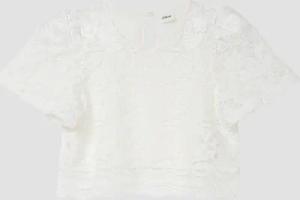 Spitzenbluse im Boxy Fit