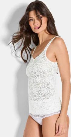 Spitzentop aus Modal-Viskose-Mix - champagner - Gr. 38 von Goldner Fashion