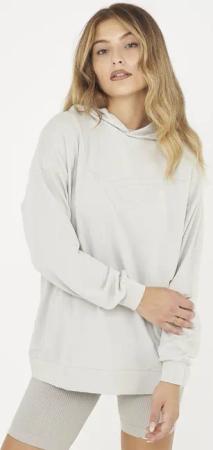 Sport-Sweatshirt unisex mit Kapuze F LOOSY hellgrau