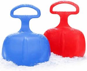 Sportyfits® Schneerutscher 2er Set Schlitten Bob blau & rot - für Kinder zum Porutschen (2er Set, 2-tlg., 2-teilig), 2 Farben pro Set