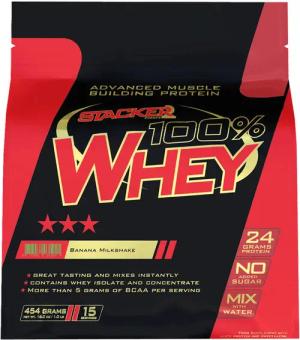 Stacker2 100% Whey (454g) Banana Milkshake - Eiweiße - Molkenprotein-Mischung
