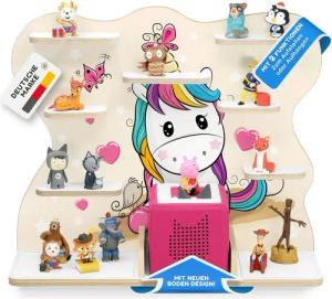 stadtecken Kinderregal Musikbox Regal - Holzregal geeignet für die Toniebox, Passend für ca. 50 Tonies