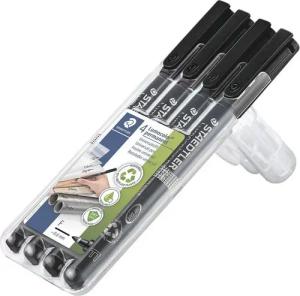 STAEDTLER Permanentmarker Lumocolor permanent F, (4-tlg), wisch- und wasserfest