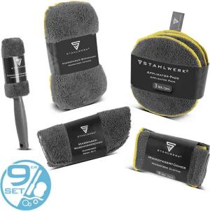 STAHLWERK Autowaschbürste Autoreinigungs-Set 9-teiliges Autopflege-Set, (Set, 5-tlg., Set), lösen selbst hartnäckige Ablagerungen