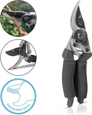STAHLWERK Gartenschere Gartenschere aus Federstahl Rosenschere, (Packung), mit ergonomisch geformten Griff