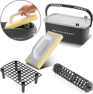 STAHLWERK manueller Fliesenschneider 4-teiliges Fliesenleger Waschset, Set, 4-tlg., Vollausstattung, lässt sich ohne großen Kraftaufwand angenehm führen