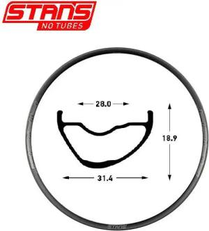 Stans Notubes Felgenbogen MK4 275 650b 32h schwarz grau snt