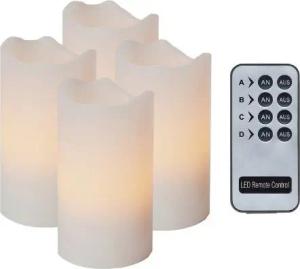 STAR TRADING LED Dekolicht 4er Set LED Advents-Kerzen Weiß, mit Fernbedienung