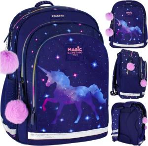Starpak Schulrucksack Schulrucksack Einhorn Galaxy für Mädchen, Klasse 1–3