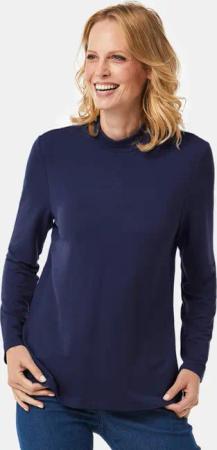 Stehkragenshirt mit Langarm - marine - Gr. 48 von Goldner Fashion