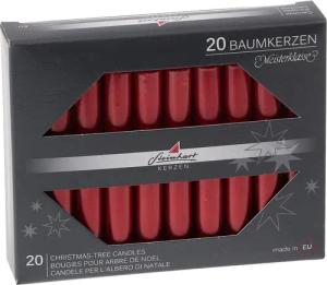 Steinhart Kerzen Adventskerze Baumkerzen Edelglanz Rubin Rot 95 x Ø 13 mm, 20 Stück