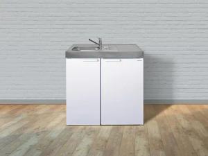 Stengel Küchen Kitchenline MK 90 weiß - ohne Kochfeld rechts, Becken links