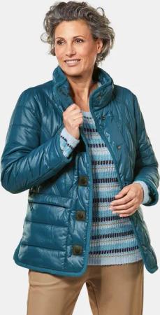 Steppjacke mit dekorativen Druckknöpfen - petrol - Gr. 20 von Goldner Fashion