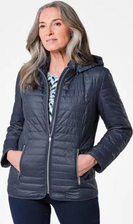 Steppjacke mit Kapuze - marine - Gr. 48 von Goldner Fashion