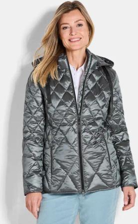 Steppjacke mit Rautenmuster - graugrün - Gr. 42 von Goldner Fashion