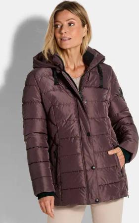 Steppjacke mit Reißverschlusstaschen - bordeaux - Gr. 46 von Goldner Fashion