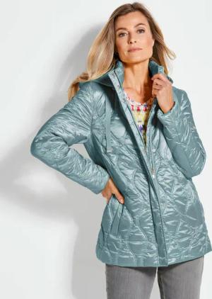 Steppjacke mit Wellenstepp - graugrün - Gr. 50 von Goldner Fashion