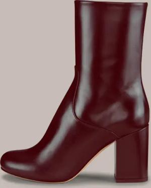 Stiefelette aus Lammnappaleder in Rotbraun by Unützer