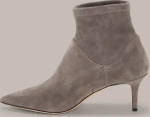 Stiefelette aus Ziegenveloursleder by Unützer in Taupe