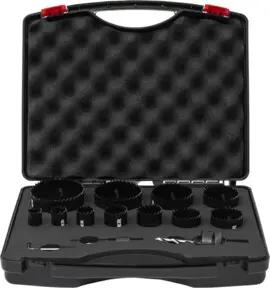 STIER Lochsägen-Set HSS-Co8 Bimetall, 44mm Schnitttiefe, 14-teilig (20, 22, 25, 32, 35, 40, 44, 51, 60, 68 und 76 mm)