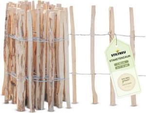 STILTREU Staketenzaun Staketenzaun Haselnuss - Höhe 50 cm, Länge 5 m, Lattenabstand 7-9 cm