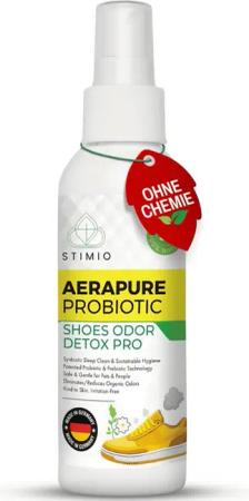Stimio Geruchsentferner Innovatives Schuhdeo Spray Bio (1 Flasche, 1-St., Geruchsneutralisierer Schuhe, Probiotisch, ohne Chemie, antiallergen), natürlich und effektiv gegen Fuß- & Schuhgeruch, auch für Schuhschrank