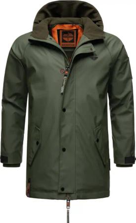 STONE HARBOUR Herren Regenjacke Gummierter Regenparka mit Fleece-Innenfutter Rihaa