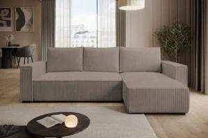 storez24 Ecksofa Letto, mit Bettkasten und Schlaffunktion, Cordstoff, L-Form, bequem