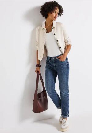 Street One Frauen Boyfriend Jeans in Blau, Gr: 24