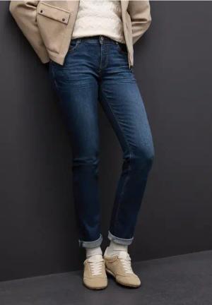 Street One Frauen Casual Fit Jeans in Blau, Gr: 25