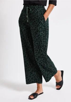 Street One Frauen Gemusterte Musselin Hose in Grün, Gr: 32