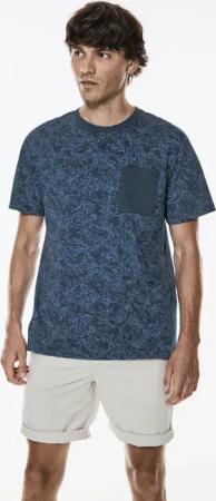 Street One MEN Männer T-Shirt mit Print in Blau, Gr: 3XL