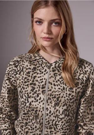 Street One Studio Frauen Blouson mit Leo-Muster in Braun, Gr: 40