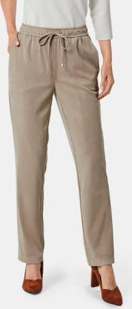 Stretch Hose SARA in Veloursleder-Optik - beige - Gr. 21 von Goldner Fashion