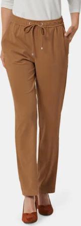 Stretch Hose SARA in Veloursleder-Optik - camel - Gr. 21 von Goldner Fashion
