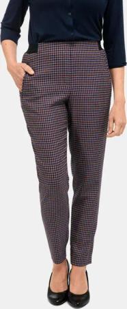 Stretchbequeme Karohose - royalblau / cognac / kariert - Gr. 40 von Goldner Fashion