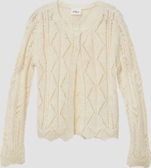 Strick-Cardigan mit Knopfleiste und Bogenkante