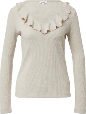 Strick-Shirt im Slim Fit mit Volants