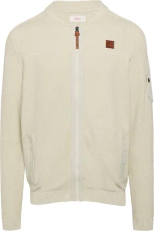 Strickjacke aus Fabricmix mit Bomber-Kragen