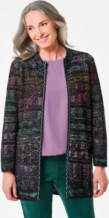 Strickjacke mit Multicolor Ringeloptik - bunt - Gr. 21 von Goldner Fashion