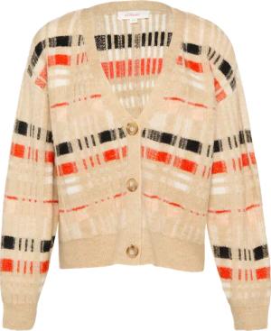 Strickjacke mit Rippbündchen und Knopfleiste