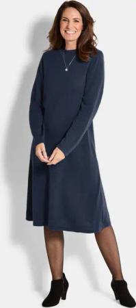 Strickkleid in femininer A-Linie - marine - Gr. 40 von Goldner Fashion