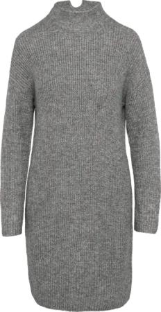 Strickkleid mit Stehkragen und überschnittenen Schultern