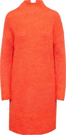 Strickkleid mit Stehkragen und überschnittenen Schultern