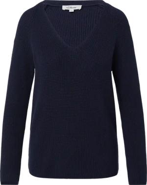 Strickpullover aus Baumwollmix mit V-Ausschnitt