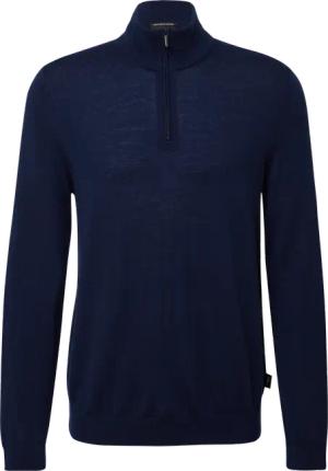 Strickpullover aus reiner Merinowolle mit Troyer-Kragen