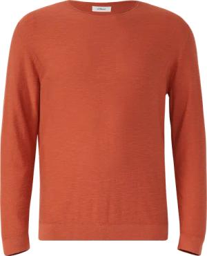 Strickpullover mit Flammgarnstruktur und Rollkante