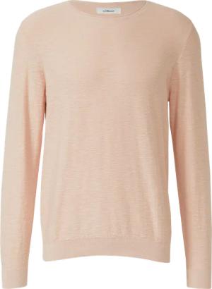 Strickpullover mit Flammgarnstruktur und Rollkante