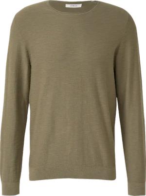 Strickpullover mit Flammgarnstruktur und Rollkante