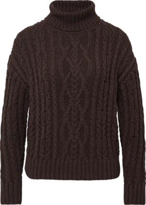 Strickpullover mit Rollkragen und Zopfmuster